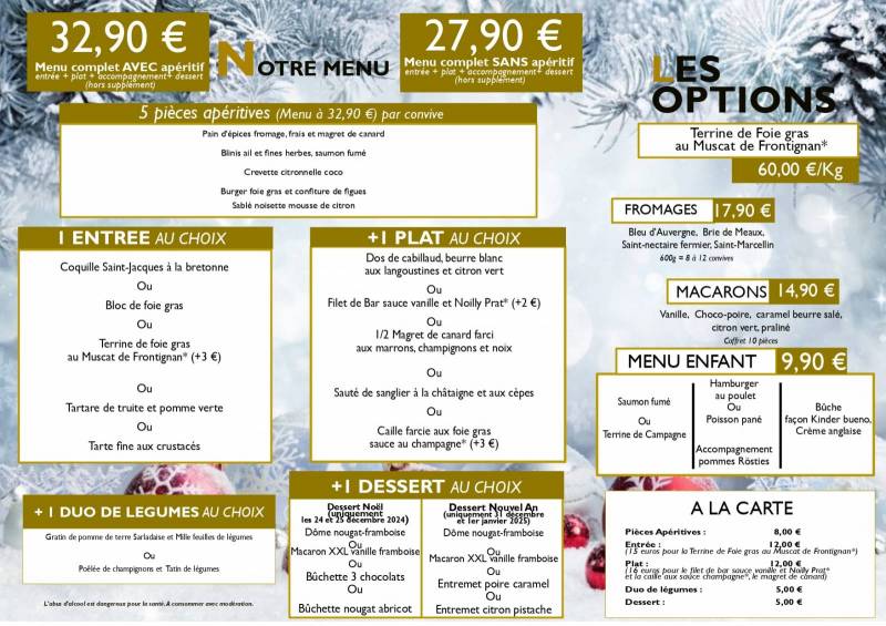 menu de fêtes 2024 verso traiteur l'atelier de nicolas à frontignan