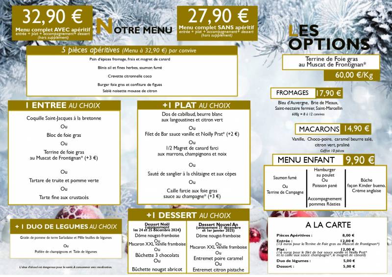 menus de fêtes 2024 à frontignan près de montpellier